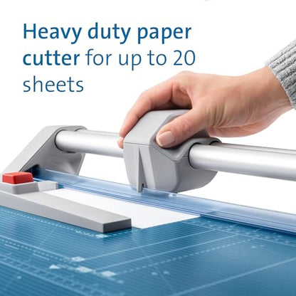 Dahle 552 Professional Rotary Trimmer, 20" Cut Length, 20 Sheet Capacity, Self-Sharpening, Dual Guide Bar, Automatic Clamp, German Engineered Paper Cutter - size: 20" Cut Length