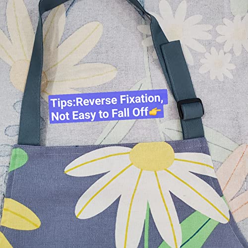 2 Pack Floral Apron for Women with Pockets, Adjustable Cotton Chef Aprons for Kitchen, Cooking, BBQ & Grill - color: Green/Leaves