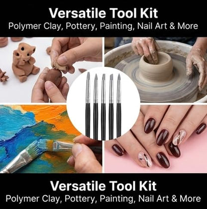 5pcs Clay Sculpting Tool Set Silicone Head Sculpture Tools Shapers Accessory Color Shaping, Blending Remove Fingerprints