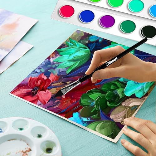 Sdanart Cat Tongue Watercolor Brushes,4 PCS Oval Wash Paint Brushes | Floral Petal Watercolor Brush，Pointed Oval Paintbrush Professional Cat's Tongue Paint Brush Artist Painting Paintbrushes