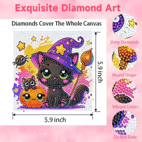 Arttoplus Halloween Diamond Art Painting Kits for Kids with Frame 7x7 inch - color: CC1248-US