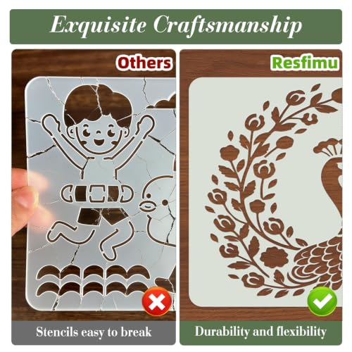 Animal Flower Stencils for Crafts Reusable 24Pcs Stencils(7.8X7.8 inch) - color: Animal 8