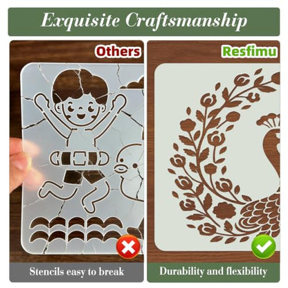 Animal Flower Stencils for Crafts Reusable 24Pcs Stencils(7.8X7.8 inch) - color: Animal 8