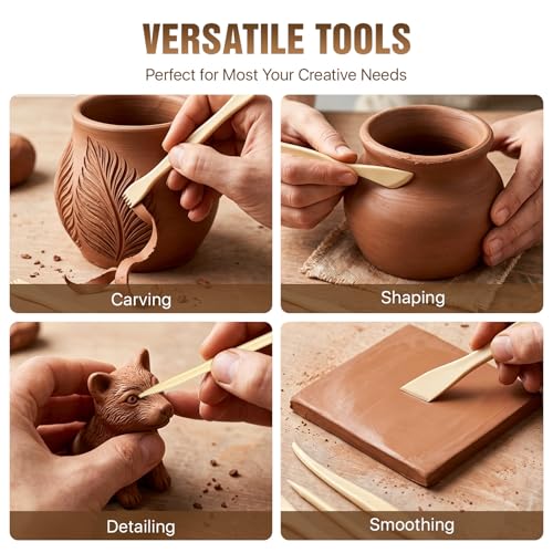 Lainballow 100 Pcs Clay Tools Kit, Plastic Pottery Tools, Clay Sculpting Tools, Double Ended Clay Carving Tools, Modeling Clay Tools Bulk for Carving Shaping Embossing for Beginners Hobbyists Artists