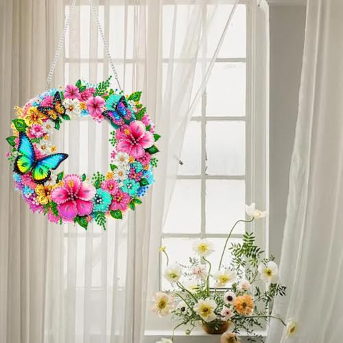 RYMILIE Hanging Diamond Art Kits for Adults Floral Butterfly - color: DP04807