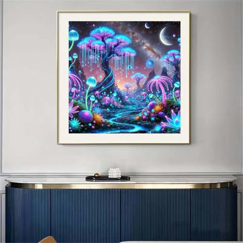 SHICERNHJ 5D Diamond Painting Kits for Adults,Dreamy Luminescent Tree Diamond Art Kits,DIY Full Drill Diamond Painting Kits Arts and Crafts for Adults Home Wall Deco 14x14 Inch - color: SH131