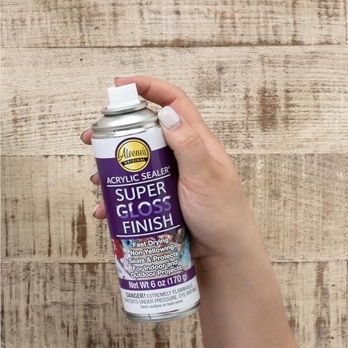 Aleene's Spray Acrylic Sealer, Super Gloss Clear Finish for DIY Crafts & Art Projects, Non-Yellowing, Fast Dry Time Super Glossy Finish 6 oz. - color: Super Gloss