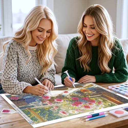 YOYA Large Diamond Art Kits for Adults, Flowers, 27.5 x 15.7 Inch - color: Flowers 017