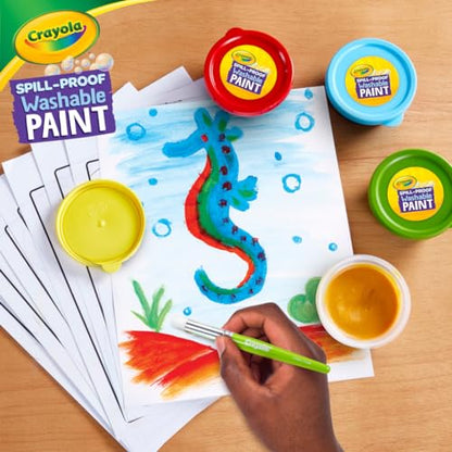 Crayola Spill Proof Paint Set (5ct), Washable Paint for Kids, Craft Supplies for Classrooms, School Supplies