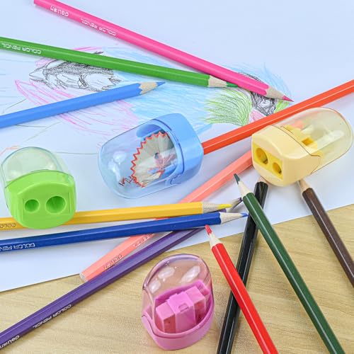 Colored Pencil Sharpener Bulk for Kids Manual Handheld Crayon Sharpeners - style: 24Pcs Sharpeners - B