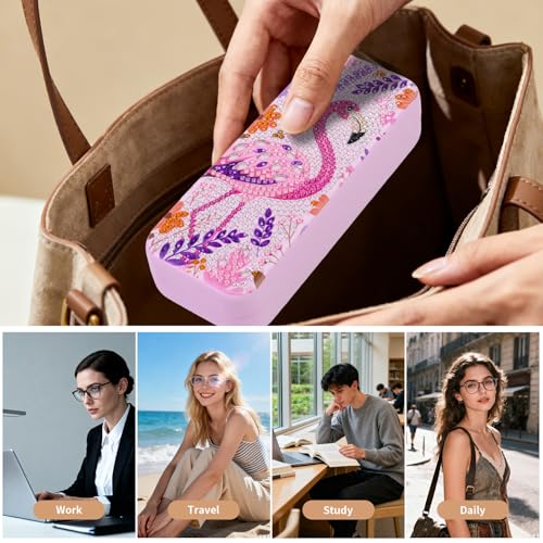 FlyingMage 5D Diamond Art Painting Kit for Adults Beginner, Small DIY Diamond Dots Gem Art Painting Mosaic Kits, Cute Hard Shell Sunglasses Eyeglasses Glasses Case for Women Teen, Pink Flamingo - color: Pink Flamingo