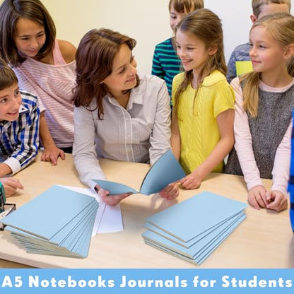 Mimorou 100 Pcs A5 Journals Notebooks Bulk,Light Blue,Lined - color: Light blue, style: Lined