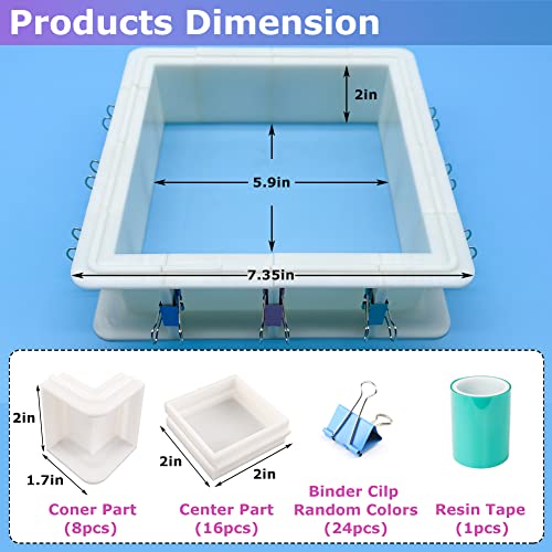 2-Pack Adjustable Mold-Housing for Silicone Molds，Rubber Mold Making Kit | Housing Frame for DIY Candle, Soap, and Resin Molds，Silicone Mold for Resin Mold Making Silicone Rubber