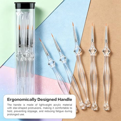 5PCS Detail Paint Brushes Set for Acrylic Oil Watercolor Gouache | Miniature Brushes for Fine Detailing & Art Painting, Mini Painting Brush For Models Paint by Number Figurine