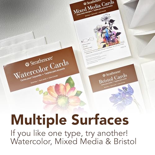 Strathmore 400 Series Watercolor Cards, Cold Press, 5x6.875 inches, 6 Pack, Envelopes Included - Custom Greeting Cards for Weddings, Events, Birthdays