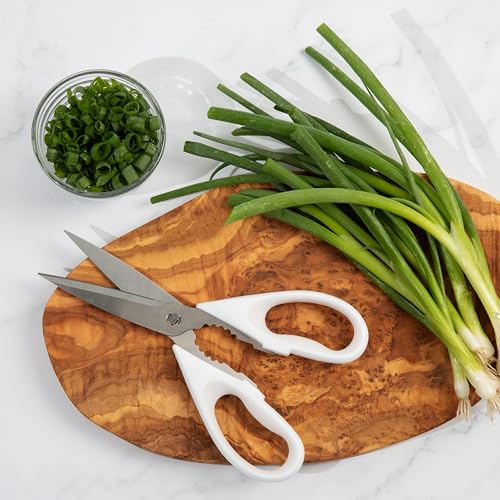 Yatoshi 15 Piece White Knife Block Set - Pro Kitchen Knife Set Ultra Sharp High Carbon Stainless Steel with Ergonomic Handle - color: White, size: 15-Piece