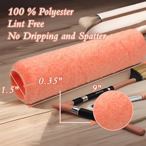 King Origin Paint Roller Covers, 18 Pack, 9 Inch Paint Roller | 3/8" Nap High Dense Roller Covers for Smooth and Textured Rough Surfaces, 9 inch Painting Roller - size: 18 PCS, 9-Inch