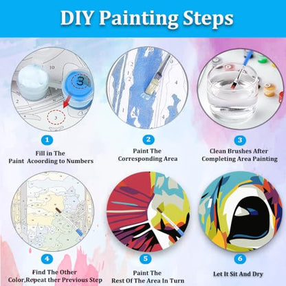 Artunion Framed Paint by Numbers Kit for Adults Beginners & Kids Ages 8-12,Colorful Squirrel Paint by Number with Frame,Animal Paint by Numbers Kit on Canvas 10 * 10 Inch Without Easel - color: ZXT-394-F