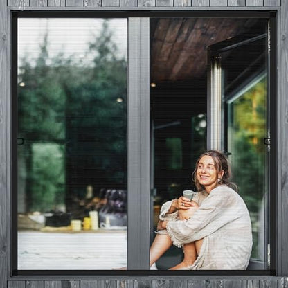 Augblinds DIY Aluminum Window Screen Frame Kit, 2 Sets, 46 in, Black - color: Black, size: 46 in X 46 in (2 Pack)