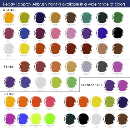 U.S. Art Supply Airbrush Paint Set, 6 Color Primary Opaque, 1-oz Bottles | Ready to Spray Air brush Paint, Water-Based Acrylic with Reducer & Cleaner for Painting Metal, Plastic Models, Canvas, Wood - color: 6-Color Primary Set