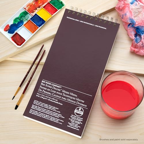 Bee Paper - 6"x 12" Super Deluxe Mixed Media Sketching Pad, 60 Sheets - size: 6-inch x 12-inch, 60 Sheet Wire Bound Pad