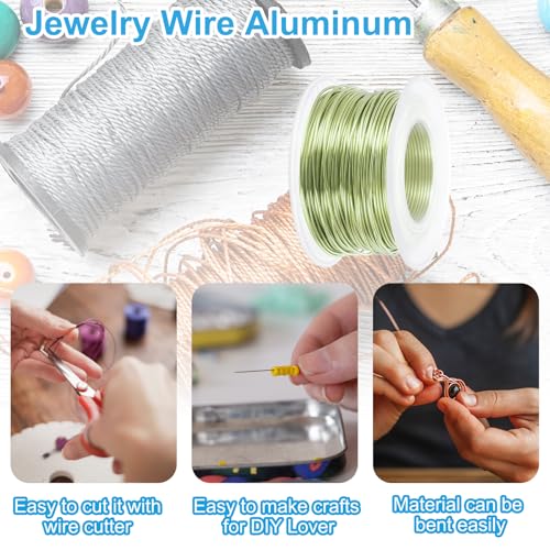 PATIKIL 18 Gauge 1mm Aluminum Craft Wire, 98.4 Ft Metal Wire Armature Bendable Wire for Jewelry Making Metal Wrap DIY, Apple Green - color: Apple Green, size: 1 mm x 30 m