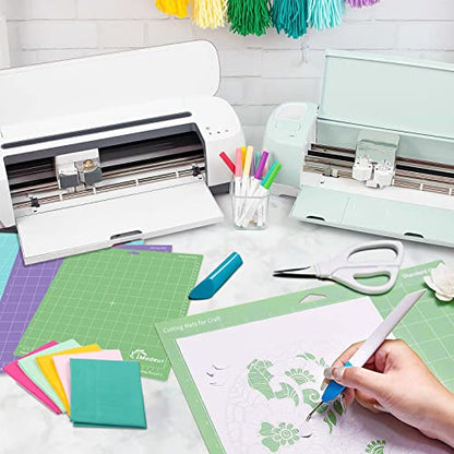 IModeur 10 Pack Cutting Mats -12"x12" Cutting Mats for Cutting machine Accessories - Mats for Explore Air 2/ Maker 2/3 - size: 10 Pack/12x12/Green Blue Purple Pink