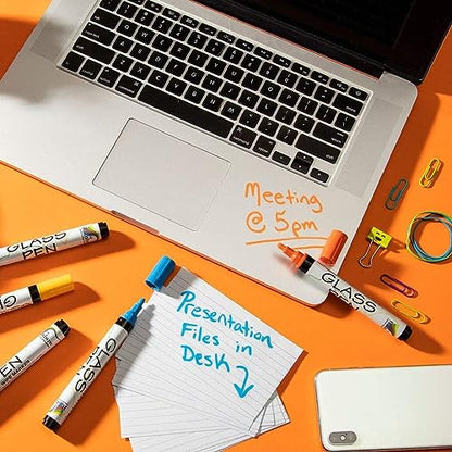 Glass Pen Window Marker: Liquid Chalk Pens for Glass (5 Pens - Jumbo Tip) | Graduation, Car Windows, Mirror Pen, Storefront, Wedding, Parade, Party & Holiday - Whiteboard Markers with Washable Paint - style: Jumbo