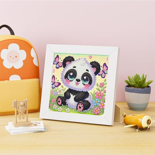 Arttoplus Panda Diamond Art Painting Kits for Kids with Frame 7x7 inch - color: CC966-US