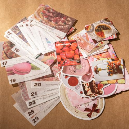 YagCu Scrapbook Kit for Beginners, Aesthetic Junk Journal Supplies, Scrapbooking and Journaling Materials, Bullet Journals Stationery, Planner DIY Arts Craft, Women Adults - color: Dessert