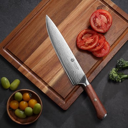 YOTSUBA 9 Inch Japanese Chef Knife with Full Tang Rosewood Handle - style: 9 inch chef knife