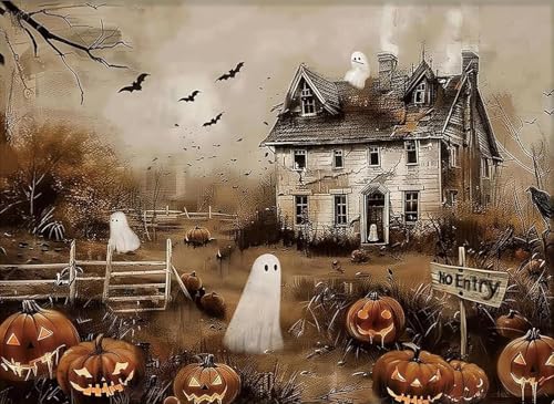 ARPADAMO Halloween Diamond Art Kits for Adults Vintage Spooky Ghost 16x12in - color: DP04085