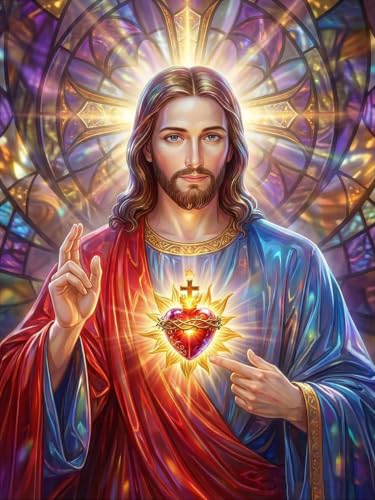 Diamond Art Kits for Adults,Jesus Square Diamond Painting Kits 12x16in - color: DP04888