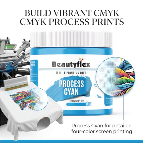 Process Cyan Screen Printing Ink, 16 oz Pint, Plastisol Ink - color: Process Cyan, size: 16 fl oz