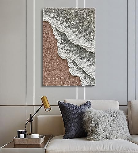 Limiyer Art 36x24 inch Hand painted Beach wave Landscape Oil painting Modern Abstract Texture Canvas Painter living wall Decorative art - color: YI035
