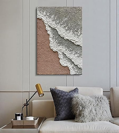 Limiyer Art 36x24 inch Hand painted Beach wave Landscape Oil painting Modern Abstract Texture Canvas Painter living wall Decorative art - color: YI035