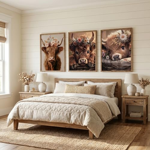 6 Pack 5D Highland Cow Black Cat Diamond Painting Kits 9.8x13.7 Inch - color: KM964+KM965+KM966+KM967+KM968+KM969-1