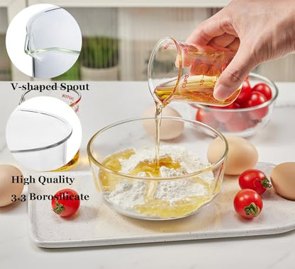 Ackers BORO3.3 Glass Measuring Cup, V-Shaped Spout, 150 mL / 5 oz, Single - size: 150 ML (5 Oz)-SINGLE