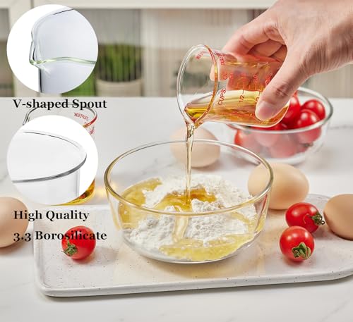 Ackers BORO3.3 Glass Measuring Cup, V-Shaped Spout, 150 mL / 5 oz, Single - size: 150 ML (5 Oz)-SINGLE