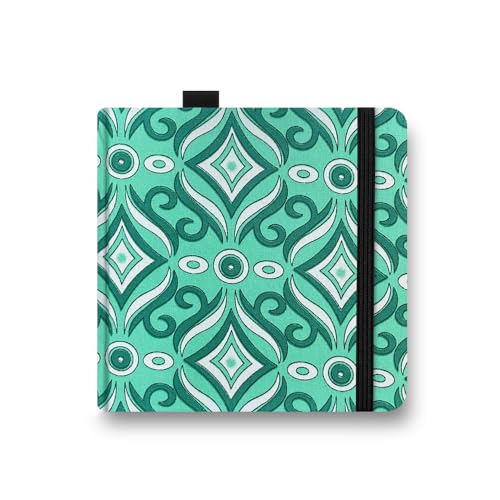 5x5" Watercolor Sketchbook,Mixed Media Pad,Travel Portable Drawing Journal | 140LB/300gsm 20Sheets/40Pages Watercolor Paper,Cold Press,Cloth Fabric Hardcover,Sewing Binding,Lay-Flat.Green Blocks - color: 300gsm-Green Blocks
