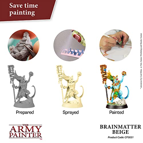 The Army Painter, Colour Primer Brainmatter Beige, 400 ml acrylic spray | Spray Paint Basecoat for Miniature Model Undercoat Priming, Plastic Wargames, DnD & Warhammer - color: Brainmatter Beige