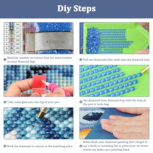 Auremi Dragons Diamond Art Painting, 5D Animals Diamond Painting Kits, Full Drill Diamond Dots Paintings for Beginners, Crystal Art Painting Kits for Home 30x40 cm - color: Diamond Painting 004