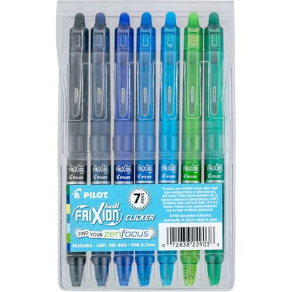 PILOT, 7 Pack, Fine Point 0.7 mm, Assorted Blue/Green Inks - color: ZenFocus