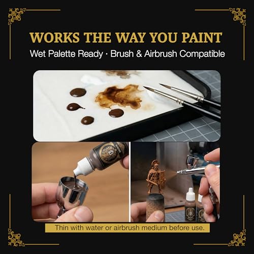 Ludus Bellum Miniature Paint Brown Color 18ml Precision Dropper Bottle | Professional Acrylic Paint for Miniatures & Models, Provides Quality Acrylic Tones and Shades for Warhammer 40K D&D Figures - color: Brown