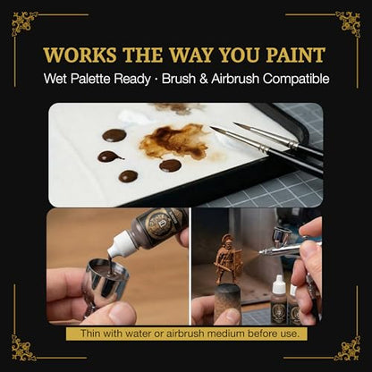 Ludus Bellum Miniature Paint Brown Color 18ml Precision Dropper Bottle | Professional Acrylic Paint for Miniatures & Models, Provides Quality Acrylic Tones and Shades for Warhammer 40K D&D Figures - color: Brown