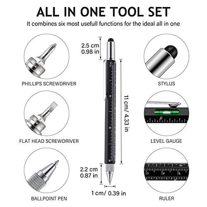 6 Pcs 12 Inch Architectural Engineering Scale Ruler Set Aluminum Triangular Drafting Tool with Metal Standard Ruler and 6 in 1 Tech Tool Pen for Architects, Draftsman and Engineers Drafting Blueprints
