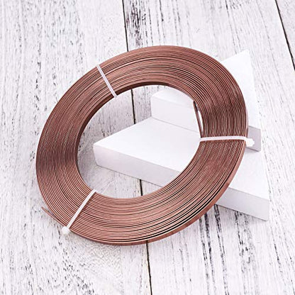 Fashewelry 32.8Ft 5mm Aluminum Flat Wire Solid Bendable Metal Craft Wire Strip for Bezel Sculpting Armature Jewelry Making Gem Metal Wrap, Camel - color: Flat-5mm-Camel