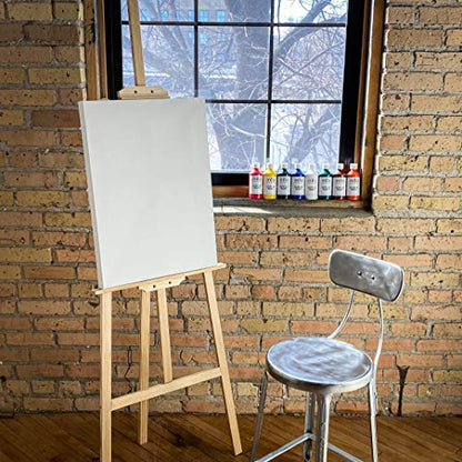 milo Stretched Artist Canvas, 16x20 inch, Value Pack of 6, Blank White | Primed & Ready-to-Paint Art Painting Supplies for Acrylic, Oil, Mixed Wet Media, & Pouring, 100% Cotton with Pine Wood Frame - size: 16" x 20"