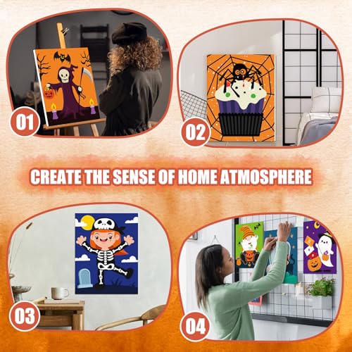 Sherr 20 Pcs Halloween Pre Drawn Canvas for Adults Pumpkin Outline Pre Drawn Stretched Cotton Canvas to Paint Party Set, 8 x 10'' - style: Halloween
