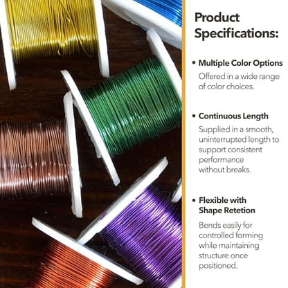 Mandala Crafts 14 Gauge Rose Gold Tone Combo Anodized Aluminum Craft Wire - color: Rose Gold Tone Combo, size: 14 Gauge 55X6 Feet